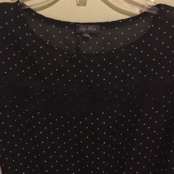 Sheer black blouse with polka dots - Picture 2 of 4